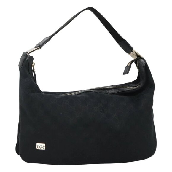 GUCCI GG Canvas Shoulder Bag Black Auth am7700AV - Picture 1 of 14